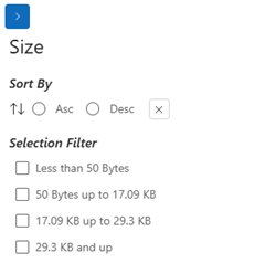 DMS Next 2025.11 > Search > Filter > Size