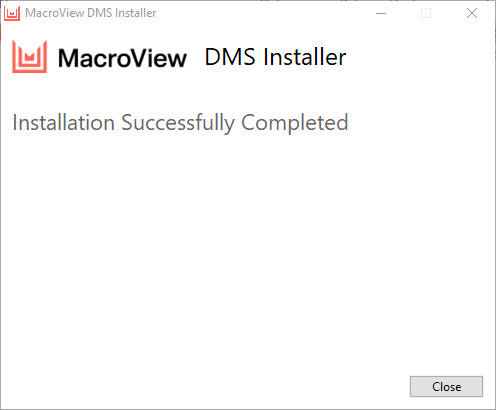 1. DMS installation successfully completed.jpg